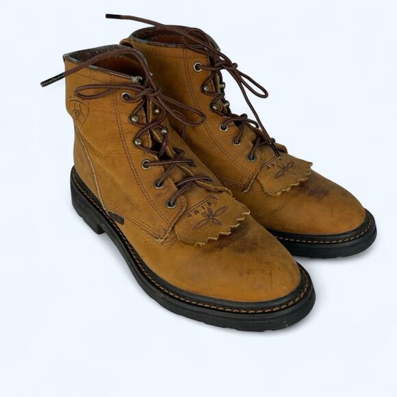 Ariat Shoes - Ariat Boots US Women’s 9 B Western Ankle Lace Up Leather Kiltie Distressed ATS